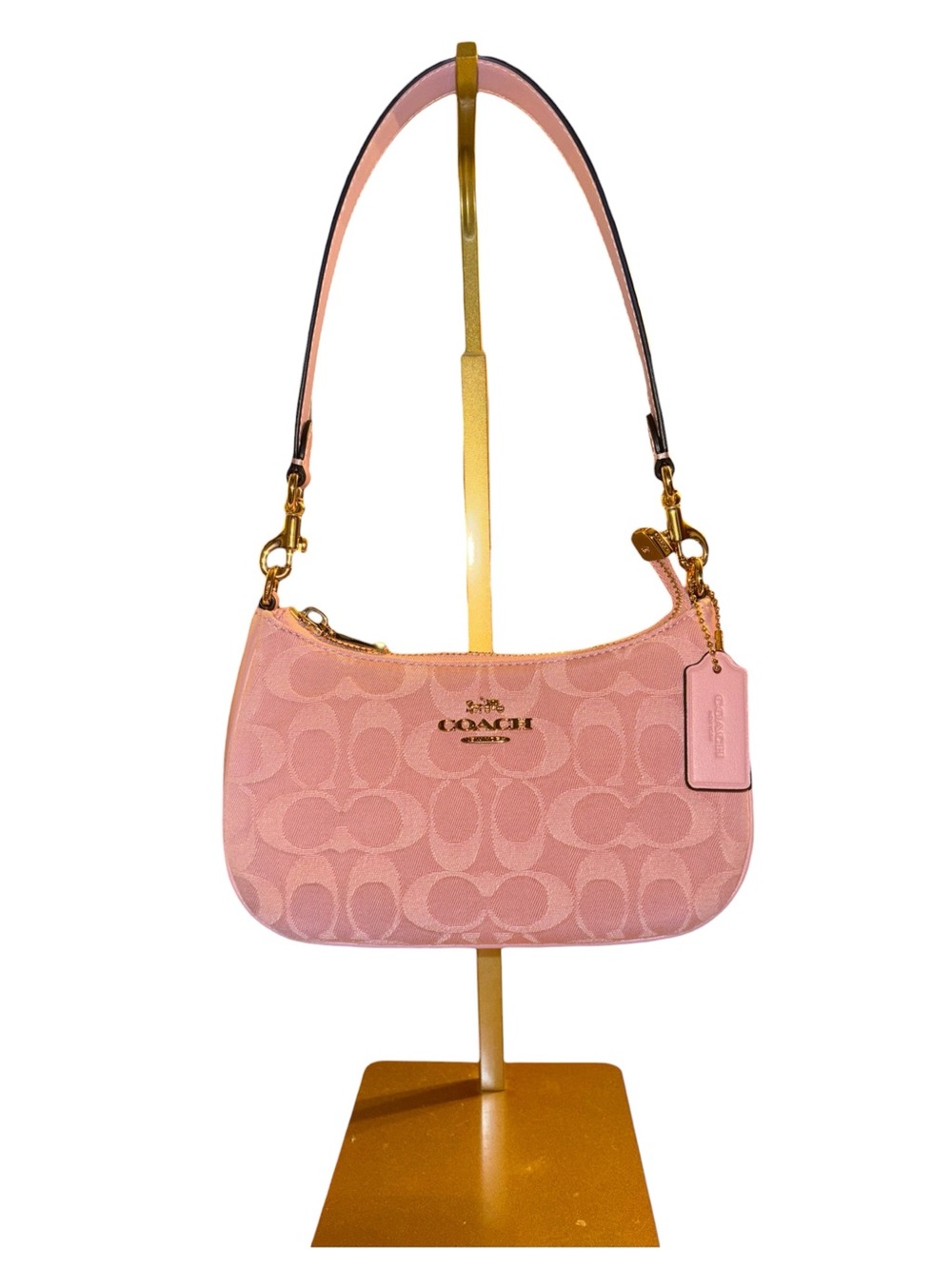 Coach Teri Mini Crossbody Signature Denim Light Pink NWT Sold Out CFF97 Hardware